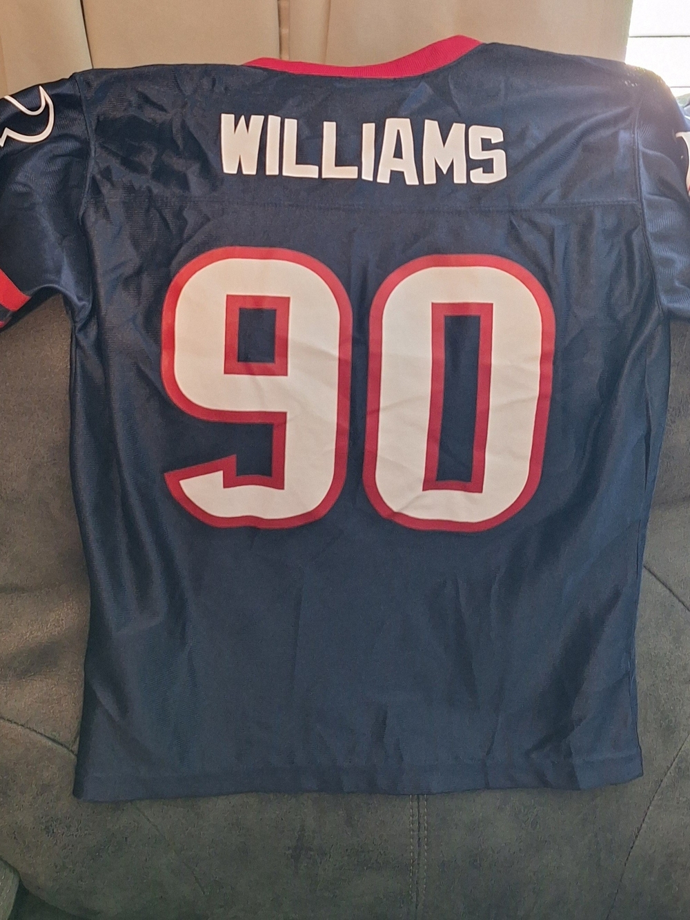 NFL HOUSTON TEXANS Kids Navy #90 Williams Football Jersey with White & Red